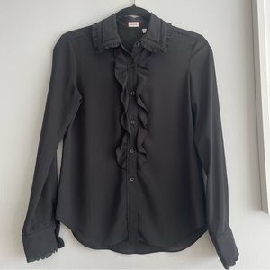 Aritzia Sunday Best Black Button-Up Blouse Size XS